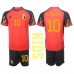 Günstige Belgien Eden Hazard #10 Babykleidung Heim Fussballtrikot Kinder WM 2022 Kurzarm (+ kurze hosen)